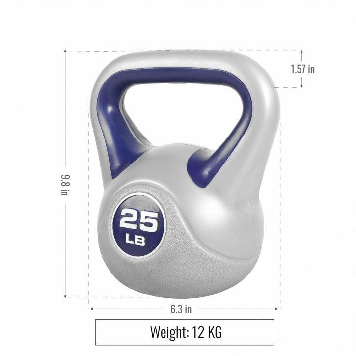 Kettlebell Stylish 5 - 45 lb, cemento, copertura in plastica