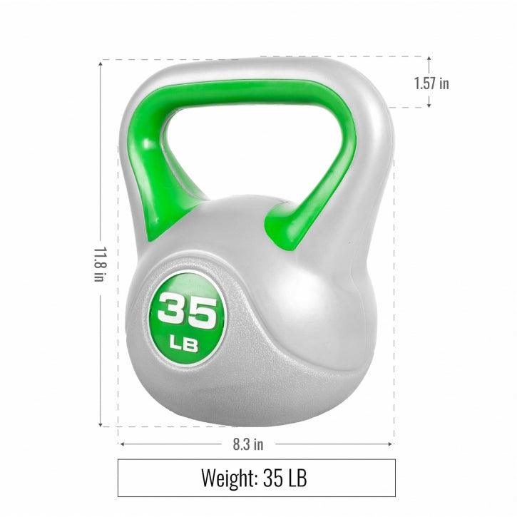 Kettlebell Stylish 5 - 45 lb, cemento, copertura in plastica