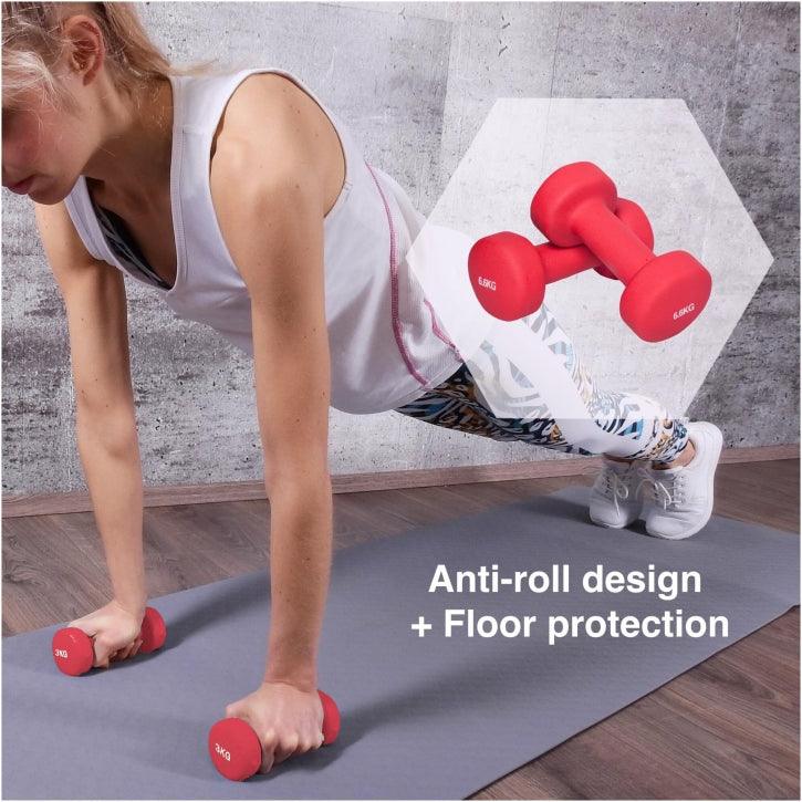 Manubri in neoprene 2 x 1-10 libbre (0,5 kg - 4,5 kg)