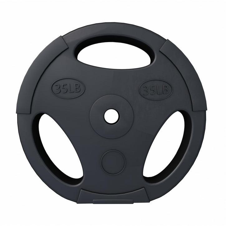 Dischi Pesi Tri Grip Ø 1"/25 mm, 2,5 - 35 lb, in plastica riempiti di cemento