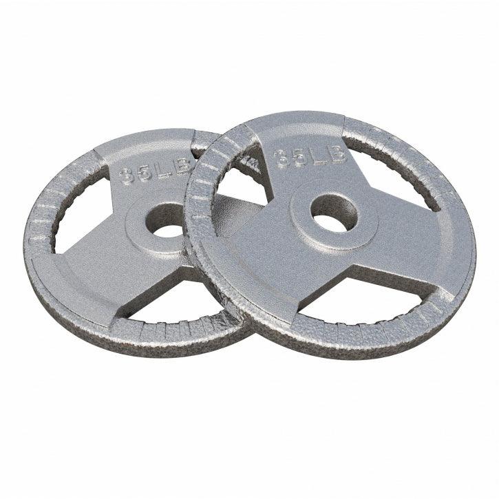 Dischi Pesi Tri Grip 2,5-45 lb (1,1-20,4 kg), 2" (50/51 mm), argento