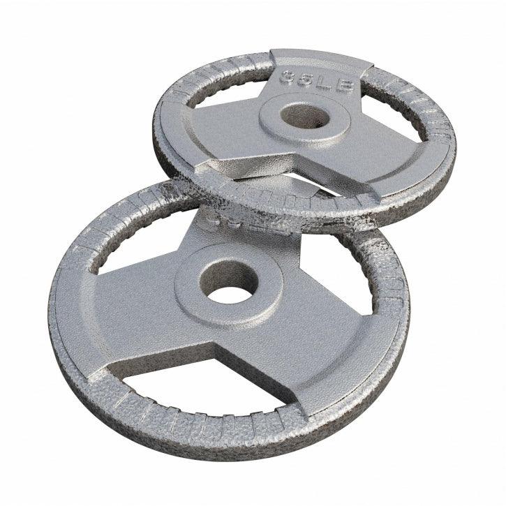 Dischi Pesi Tri Grip 2,5-45 lb (1,1-20,4 kg), 2" (50/51 mm), argento