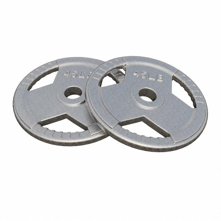 Dischi Pesi Tri Grip 2,5-45 lb (1,1-20,4 kg), 2" (50/51 mm), argento