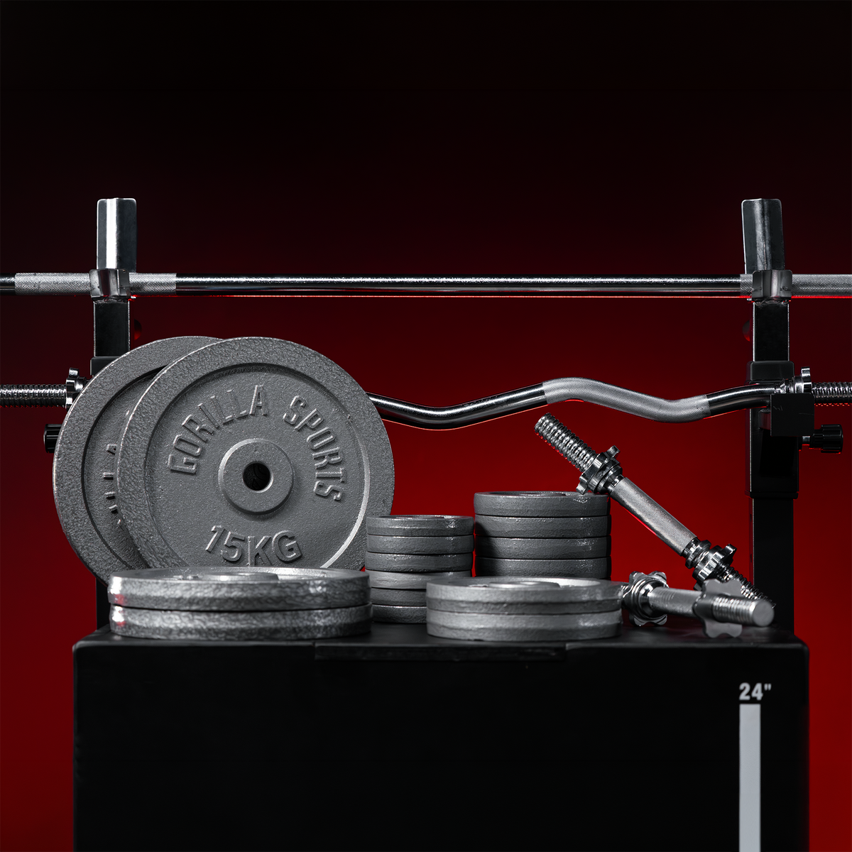 Set Bilanciere, Barra EZ, Manubri e Dischi in Ghisa 108 kg