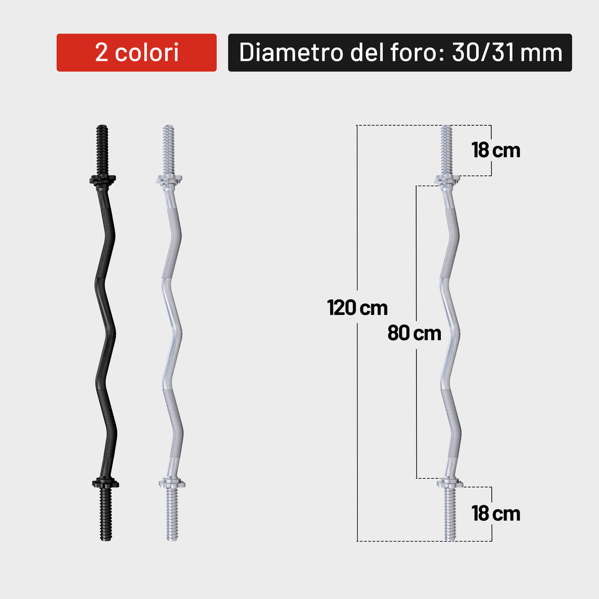 Curl Bilanciere EZ 120 cm con Chiusura a Stella