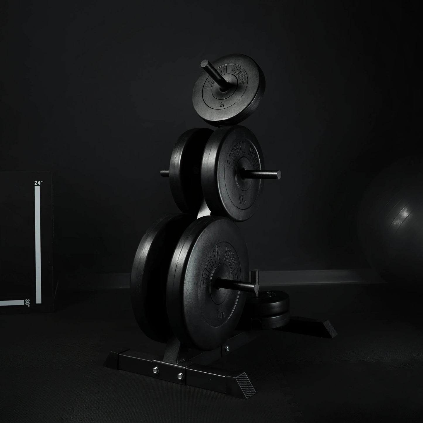 Rastrelliera Porta Dischi con 4 Supporti, 30/31 mm, in nero/bianco