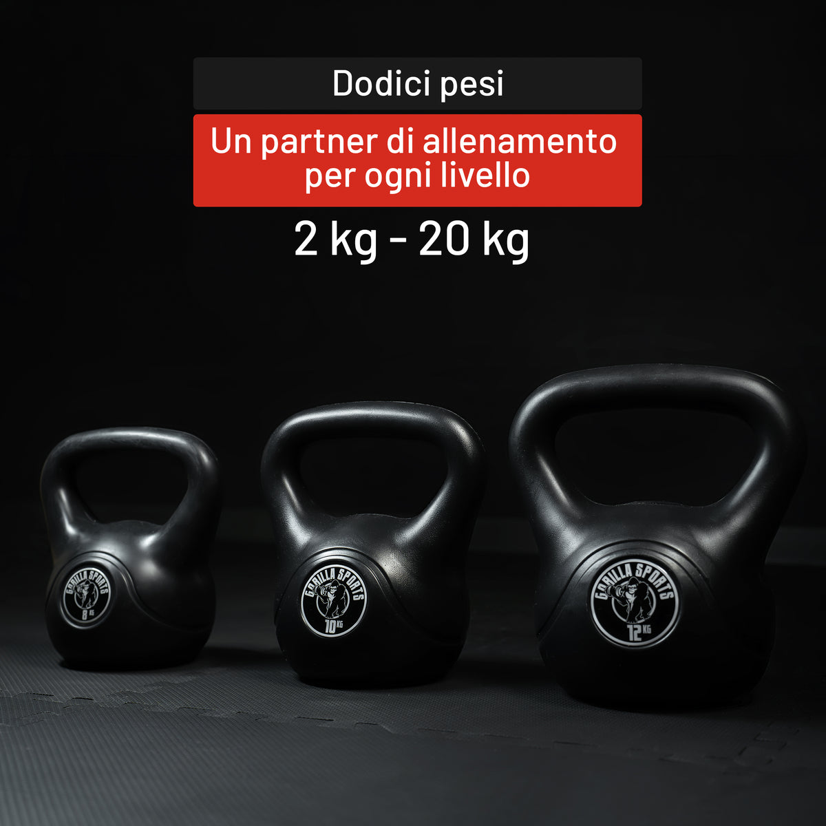 Kettlebell in Plastica, Peso a Scelta 2-20 kg