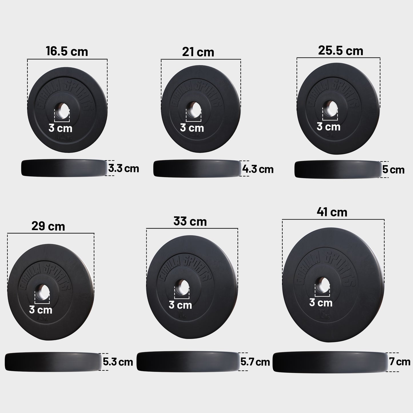 Dischi Pesi 30/31 mm,1,25-15kg in plastica
