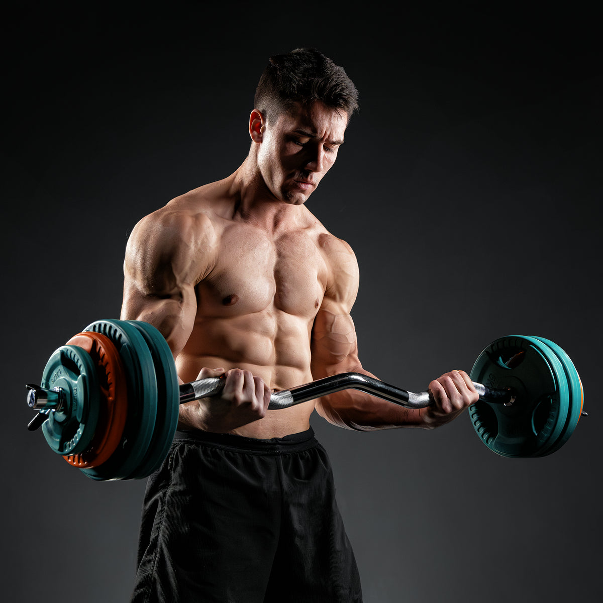 Set Curl Bilanciere EZ e Dischi Gommati 35 kg 30/31 mm