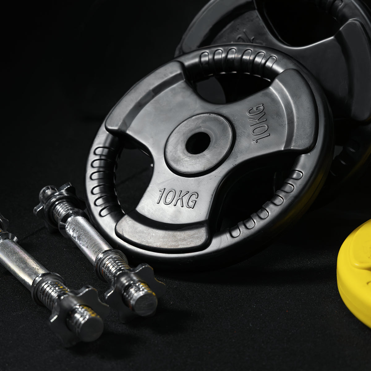Set Bilanciere, Barra EZ, Manubri e Dischi Gripper Gommati 108 kg