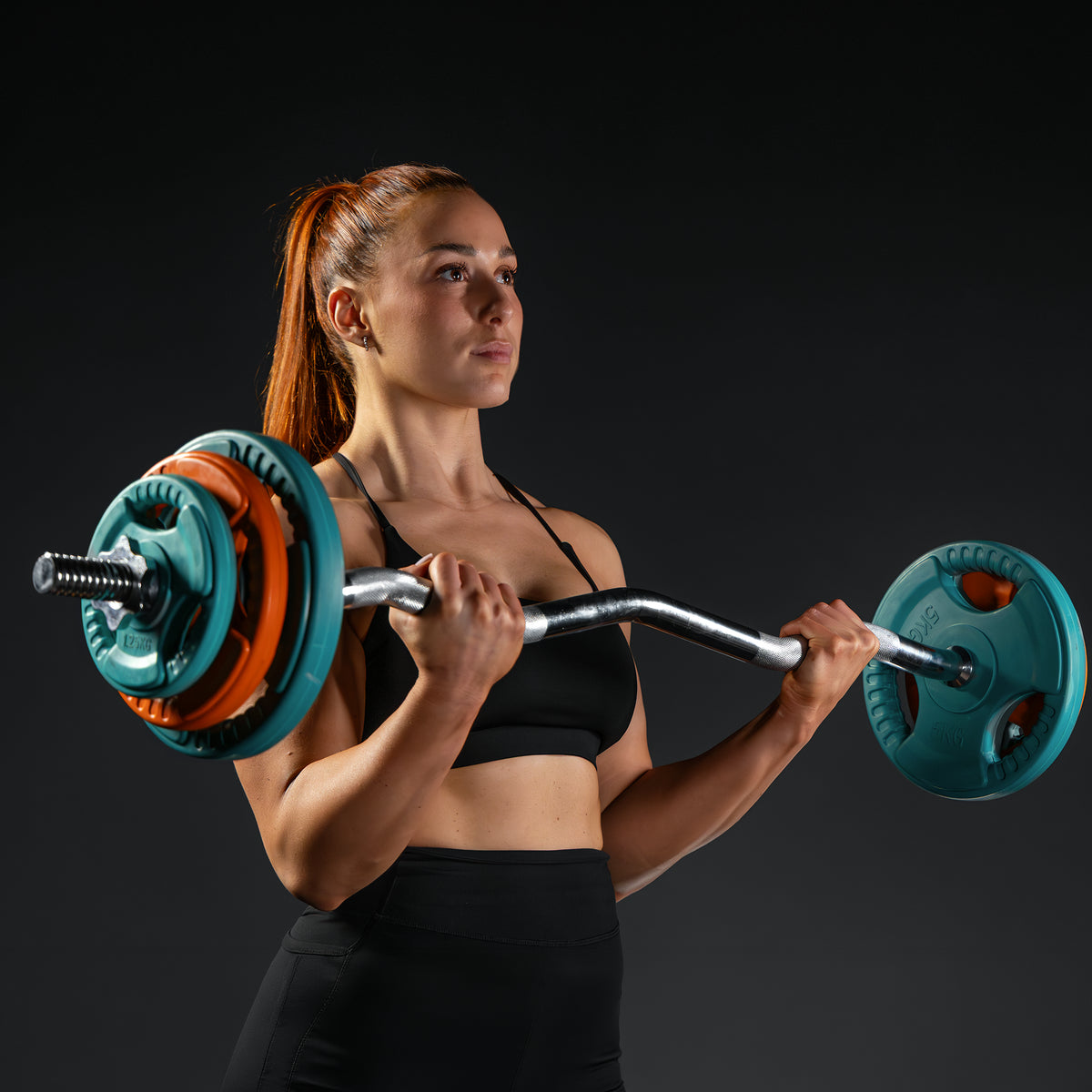 Set Bilanciere, Barra EZ, Manubri e Dischi Gripper Gommati 108 kg