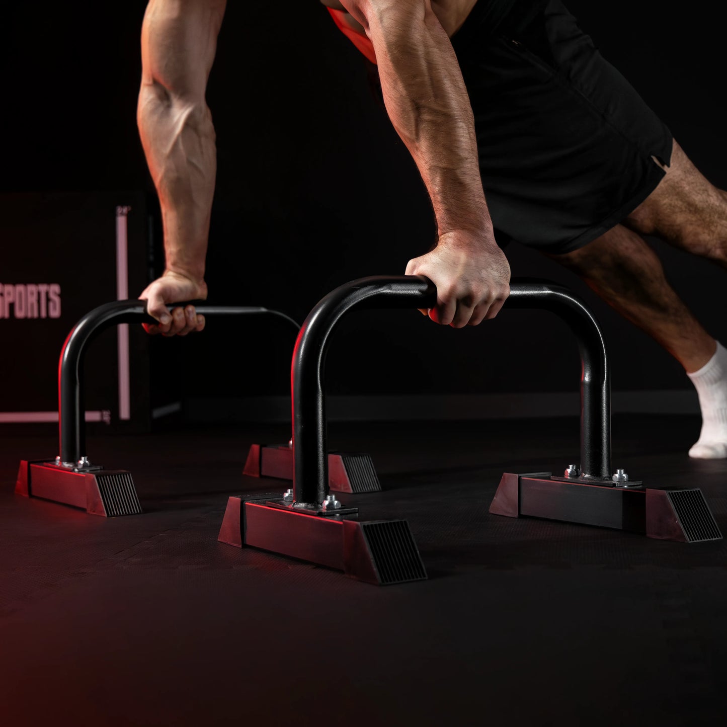 Parallette Push Up nero/rosso/blu
