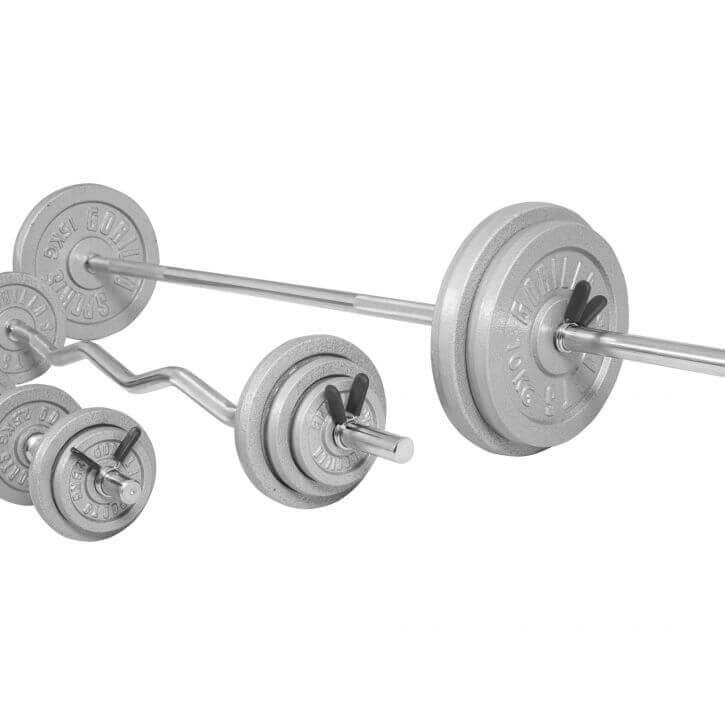Set Bilanciere, Barra EZ, Manubri, Dischi in Ghisa 108 kg