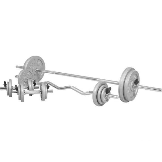 Set di Manubri in Ghisa con Collari a Molla da 108 kg