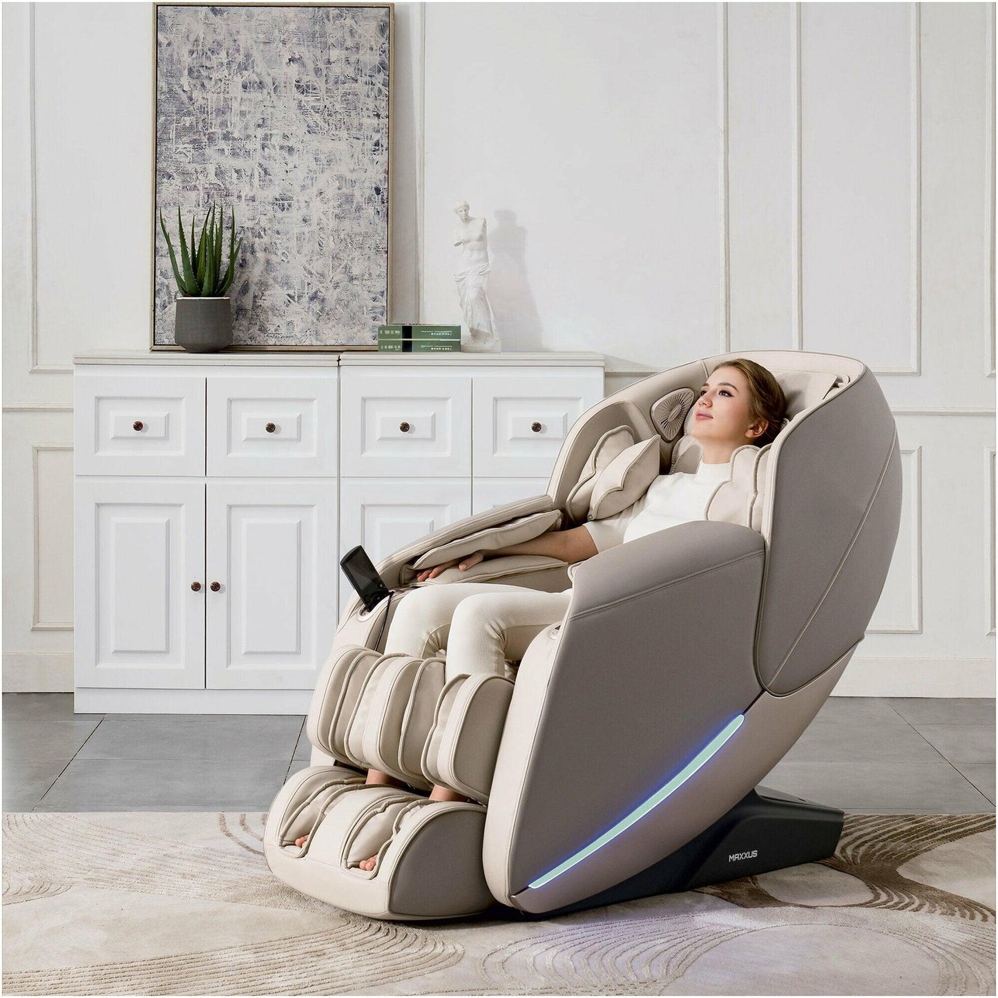 Poltrona Massaggiante MX 10.0 Zero, colore Champagne/Beige