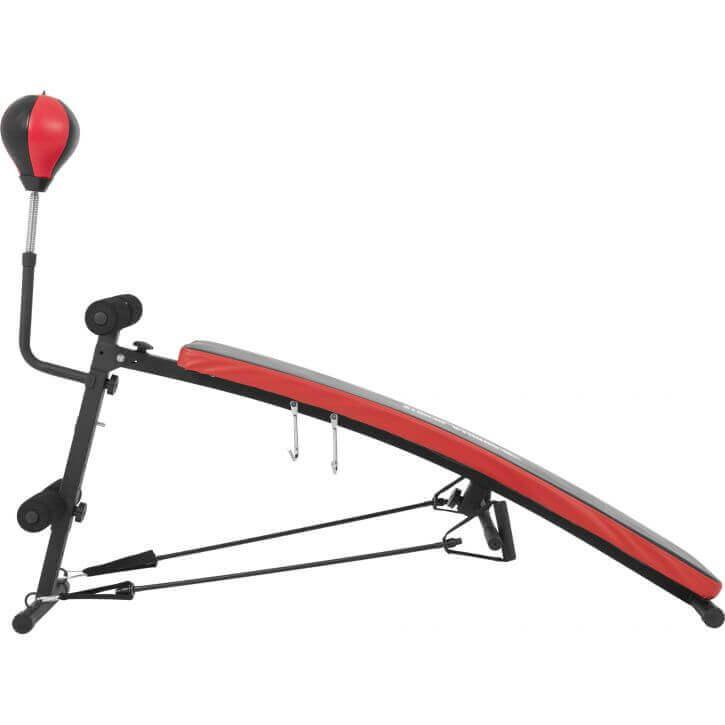 Panca Addominali con punching ball in nero/rosso