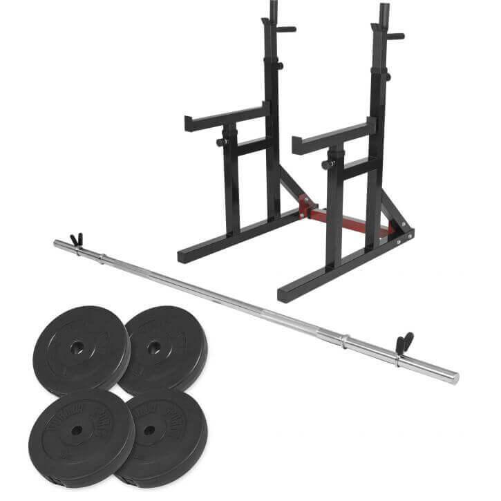 Set Squat Rack con Bilanciere e Dischi 30/50 mm