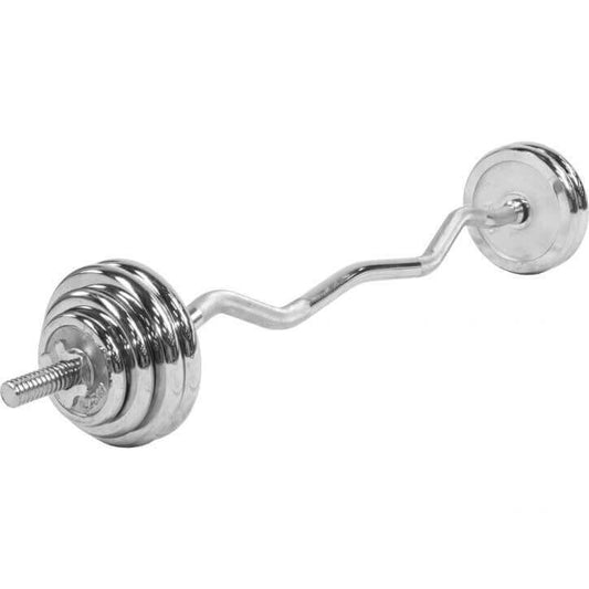 Set Curl Bilanciere EZ con Dischi Cromati 35 kg 30/31 mm