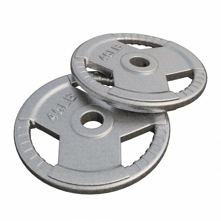 Dischi Pesi Tri Grip 2,5-45 lb (1,1-20,4 kg), 2" (50/51 mm), argento